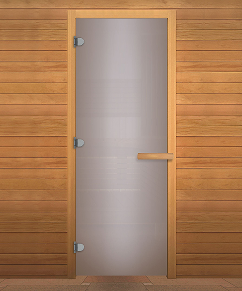 Дверь стекло Сатин Матовая, прям.профиль (кор.ХВОЯ,левая),8мм,1900х700 Ролик
